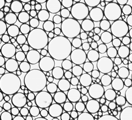 2D emulsion droplets near jamming